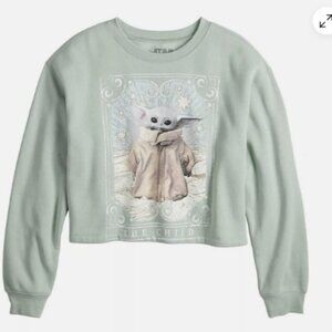 Star Wars The Mandalorian Baby Yoda The Child Grogu Cropped Sweatshirt
